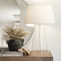 Bundle Connie Glass Lamp White Taper Shade