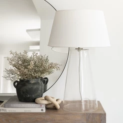 Bundle Connie Glass Lamp White Taper Shade