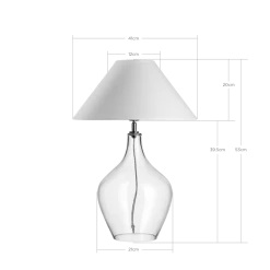 Bundle Romie Glass Lamp - White Coolie Shade