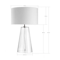 Bundle Connie Glass Lamp White Drum Shade