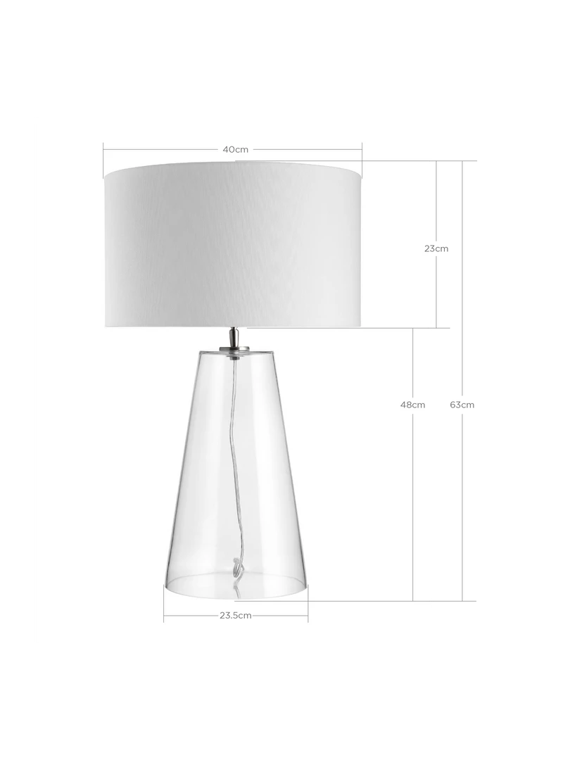 Bundle Connie Glass Lamp White Drum Shade