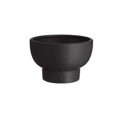 Wikholm Form Ceramic Black Pedestal Bowl - Large Plant Pots