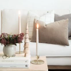 Charles Farris Taupe Tapered Dinner Candle