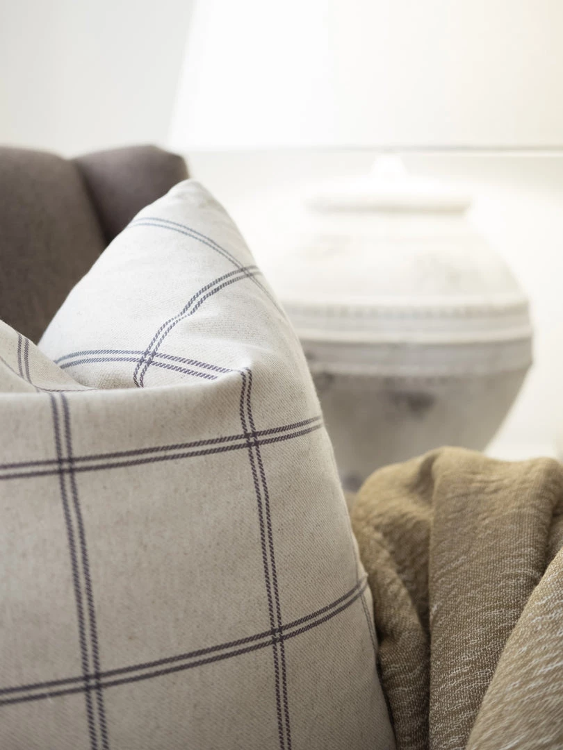 Covercraft Cushions Galway Check Charcoal Cushion