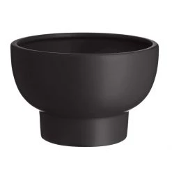 Wikholm Form Ceramic Black Pedestal Bowl - Large Plant Pots