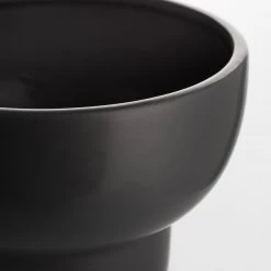 Wikholm Form Ceramic Black Pedestal Bowl - Large Plant Pots