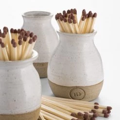 Hudson Home Stoneware Match Holder Candles & Holders