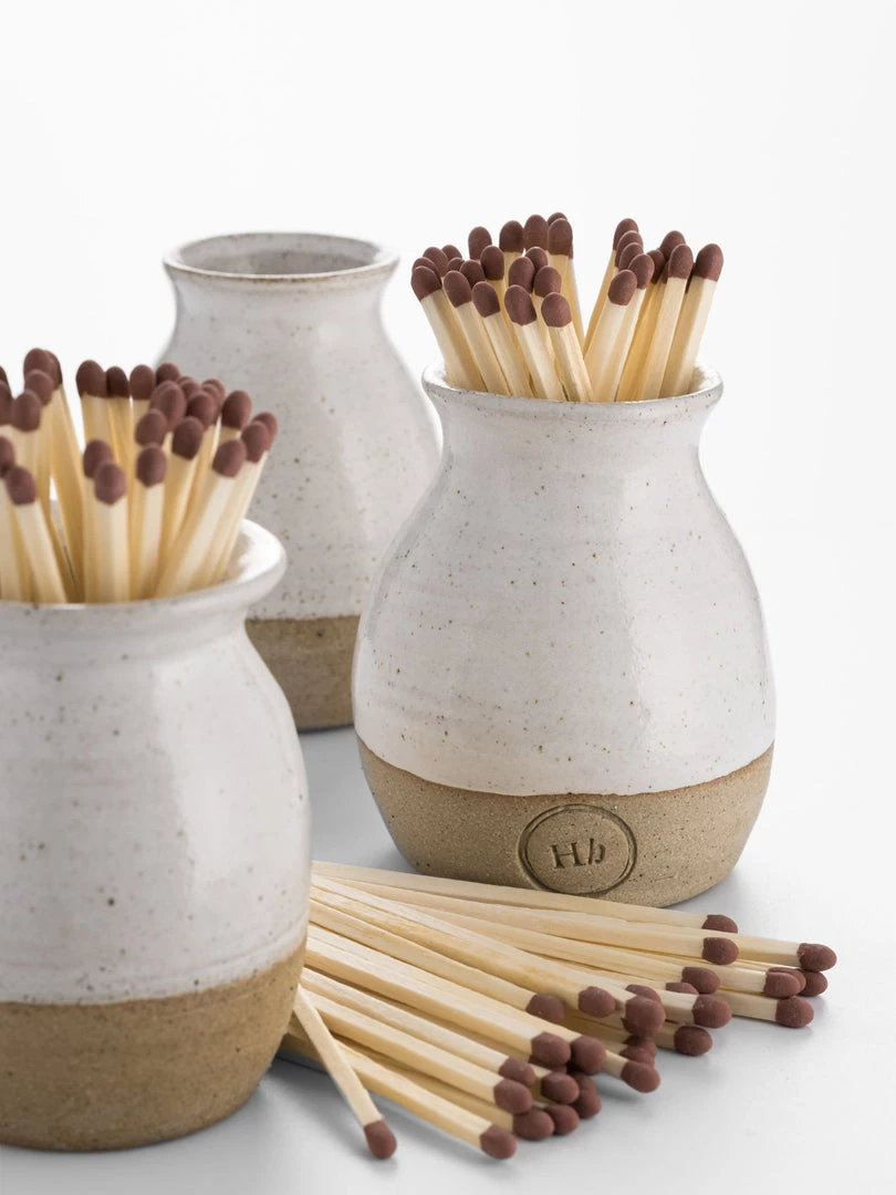 Hudson Home Stoneware Match Holder Candles & Holders