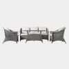 Gallery Direct Drop Ship Amira Garden Lounge Dining Set - Grey