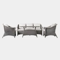 Gallery Direct Drop Ship Amira Garden Lounge Dining Set - Grey