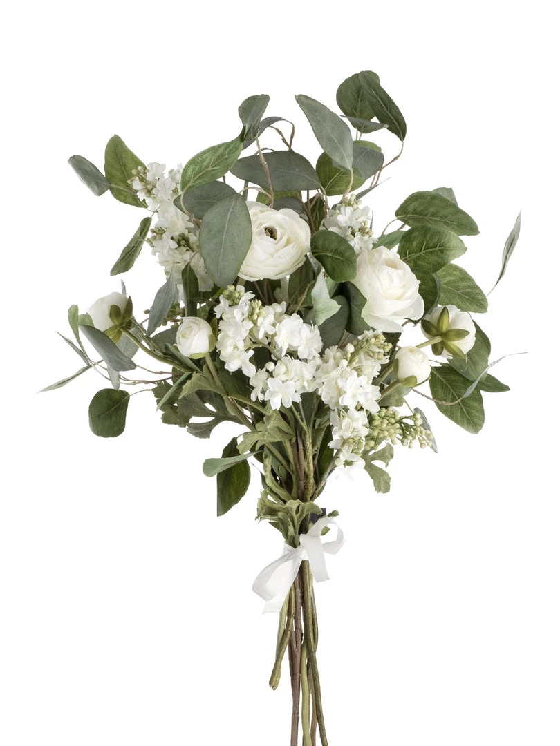 Bundle Faux Arrangements Faux Silver Dollar Eucalyptus & Lilac Arrangement
