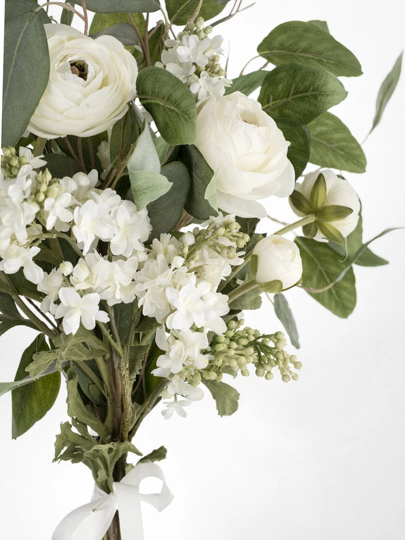 Bundle Faux Arrangements Faux Silver Dollar Eucalyptus & Lilac Arrangement