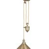 Elstead Drop Ship Avignon Aged Brass Rise And Fall Pendant Pendants