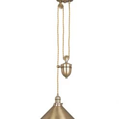Elstead Drop Ship Avignon Aged Brass Rise And Fall Pendant Pendants