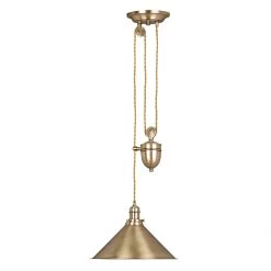 Elstead Drop Ship Avignon Aged Brass Rise And Fall Pendant Pendants