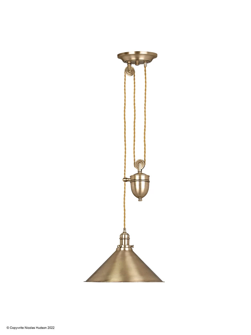 Elstead Drop Ship Avignon Aged Brass Rise And Fall Pendant Pendants