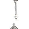 Elstead Drop Ship Pendants Avignon Polished Nickel Rise And Fall Pendant