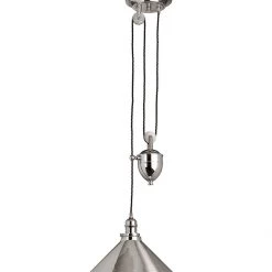 Elstead Drop Ship Pendants Avignon Polished Nickel Rise And Fall Pendant