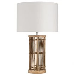 Pacific Bayu Natural Ribbed Tall Table Lamp Table Lamps