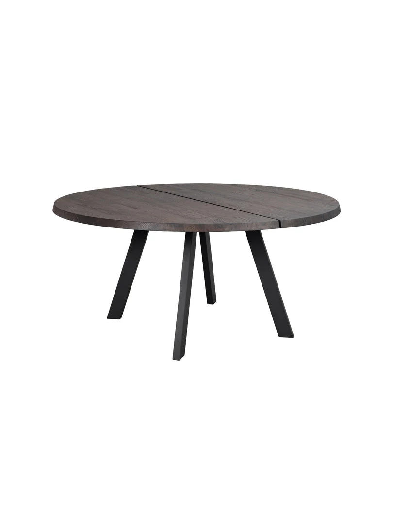 Rowico Drop Ship Bern Round Dining Table – Dark | Smoke Finish New