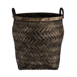 Coach House Black Wash Bamboo Basket