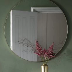 Gallery Direct Drop Ship Champagne Round Mirror