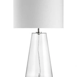 Bundle Connie Glass Lamp White Drum Shade
