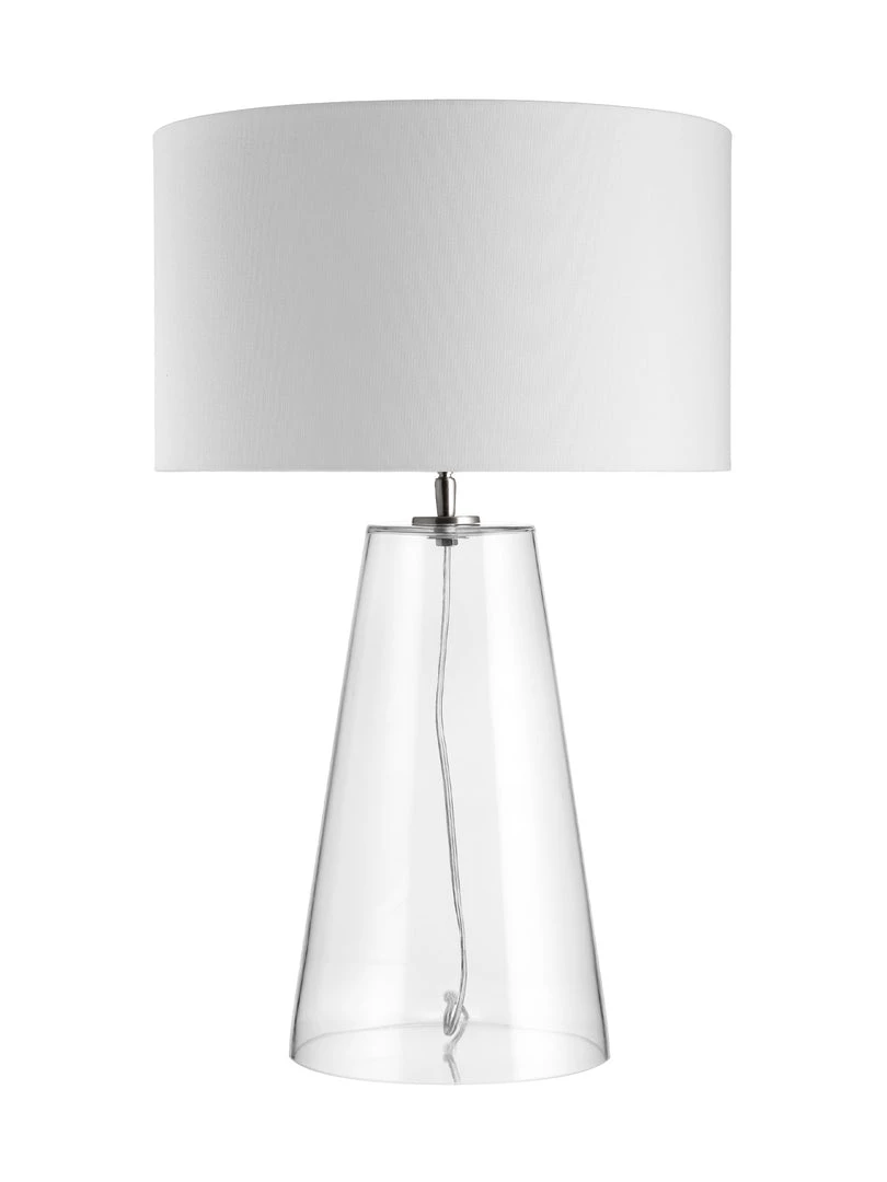 Bundle Connie Glass Lamp White Drum Shade