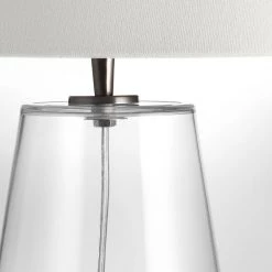 Bundle Connie Glass Lamp White Drum Shade