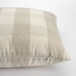 Covercraft Farmhouse Check Cream Lumbar Cushion