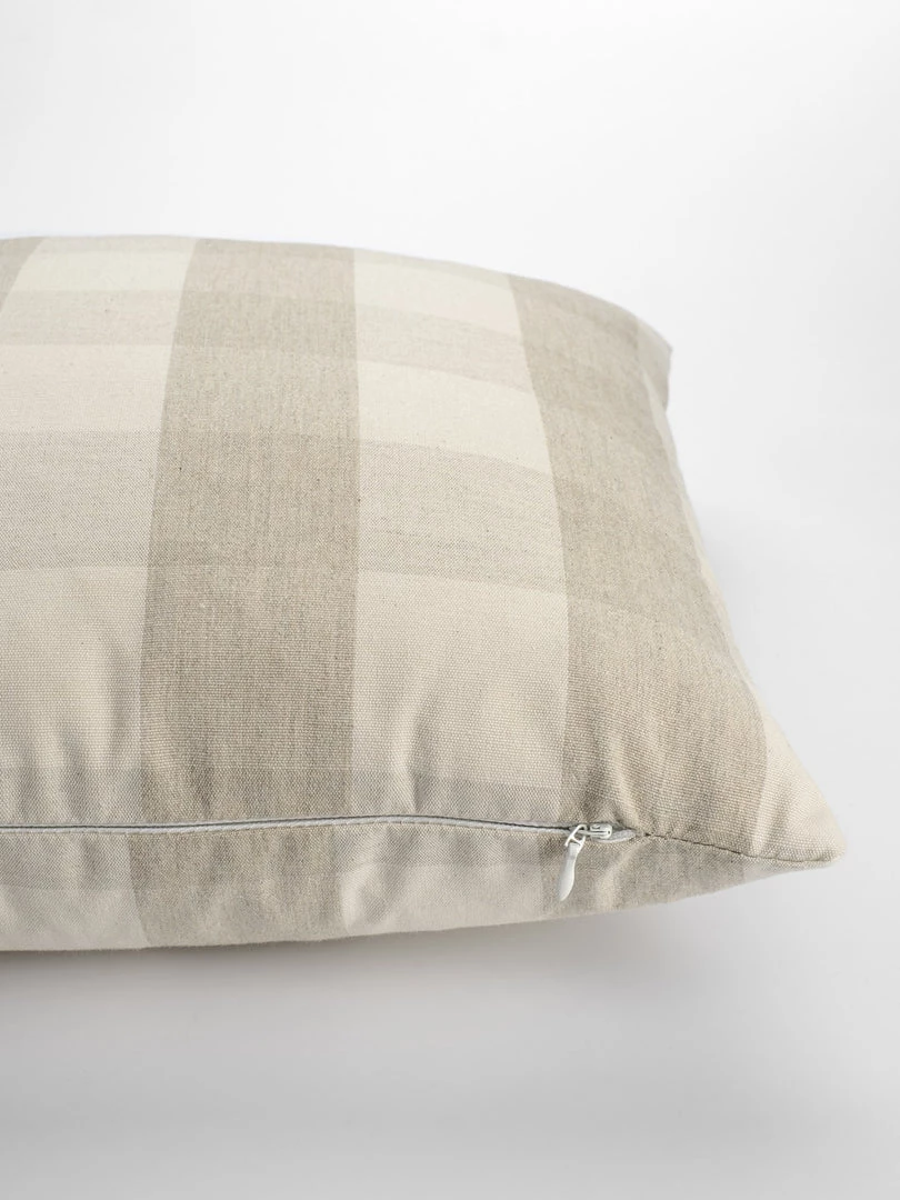 Covercraft Farmhouse Check Cream Lumbar Cushion