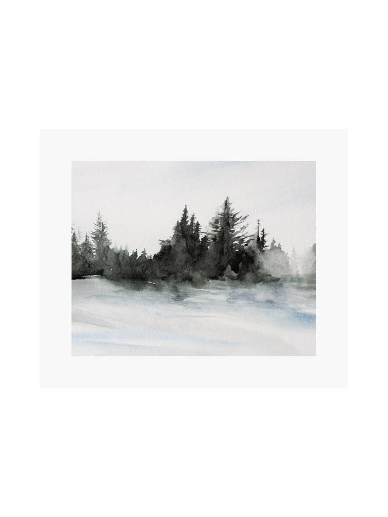 Zig Zag Art Evergreens In The Distance Art Print II Prints