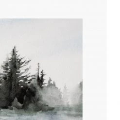 Zig Zag Art Evergreens In The Distance Art Print II Prints