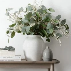 Bundle Faux Silver Dollar Eucalyptus & Willow Arrangement Faux Arrangements