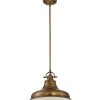 Elstead Drop Ship Finley Weathered Brass Pendant Pendants
