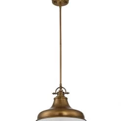 Elstead Drop Ship Finley Weathered Brass Pendant Pendants