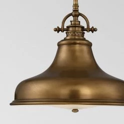 Elstead Drop Ship Finley Weathered Brass Pendant Pendants