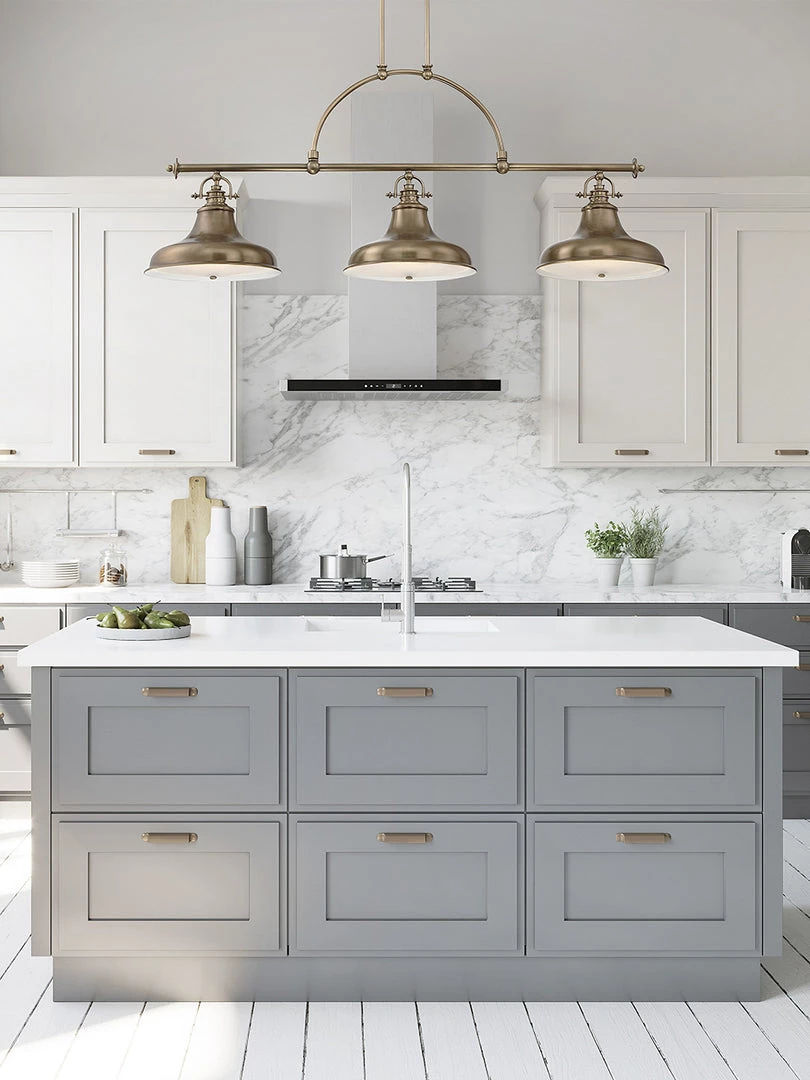 Elstead Drop Ship Finley Weathered Brass Island Pendant