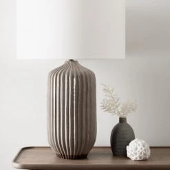 Pacific Sale Adelphi Grey Stoneware Large Table Lamp
