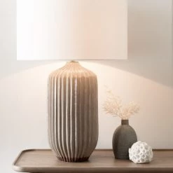 Pacific Sale Adelphi Grey Stoneware Large Table Lamp