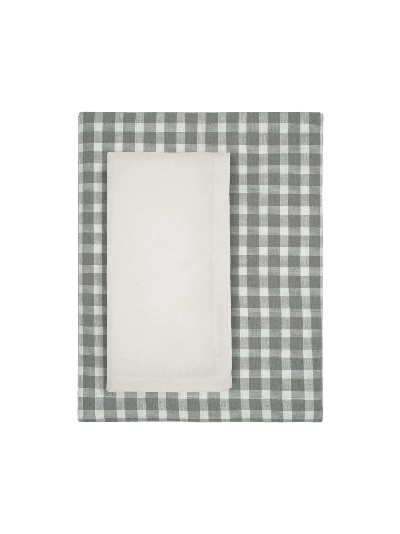 Waltons Kitchen Gingham Mink And Cream Tablecloth