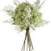 Bundle Green Hydrangea & White Lilac Arrangement Faux Arrangements