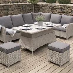 Pacific Drop Ship Garden Seating St Lucia Corner Set Grey