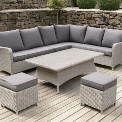 Pacific Drop Ship Garden Seating St Lucia Corner Set Grey