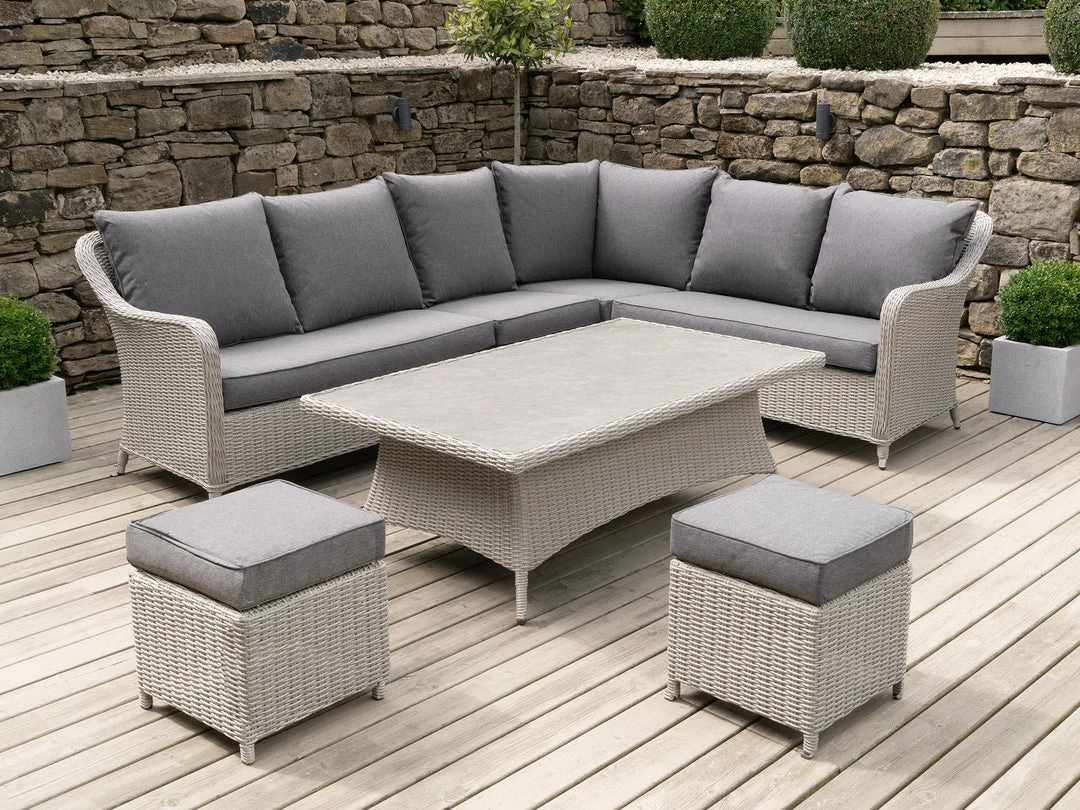 Pacific Drop Ship Garden Seating St Lucia Corner Set Grey