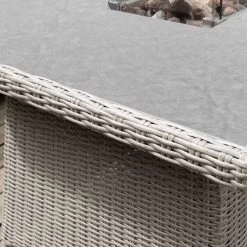 Pacific Drop Ship Garden Seating St Lucia Corner Set Grey - With Fire Pit