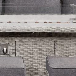 Pacific Drop Ship Garden Seating St Lucia Corner Set Grey - With Fire Pit