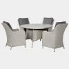 Pacific Drop Ship Garden Seating St Lucia 4 Seat Dinner Set Grey