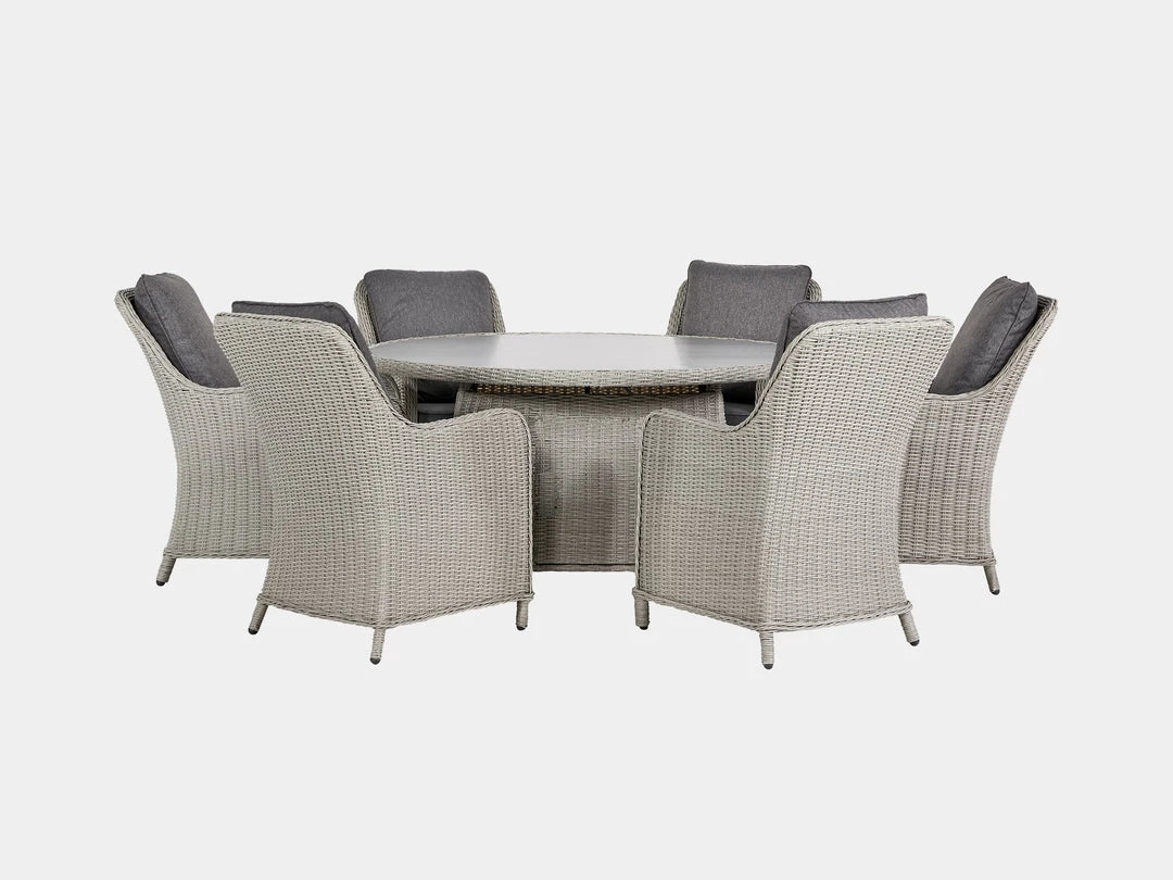 Pacific Drop Ship St Lucia 6 Seat Dinner Set Garden Seating