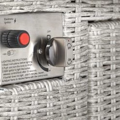 Pacific Drop Ship Garden Seating St Lucia 6 Seat Dinner Set - With Fire Pit